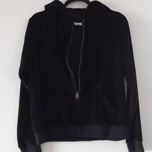 PACT black 100% organic cotton velour hoodie